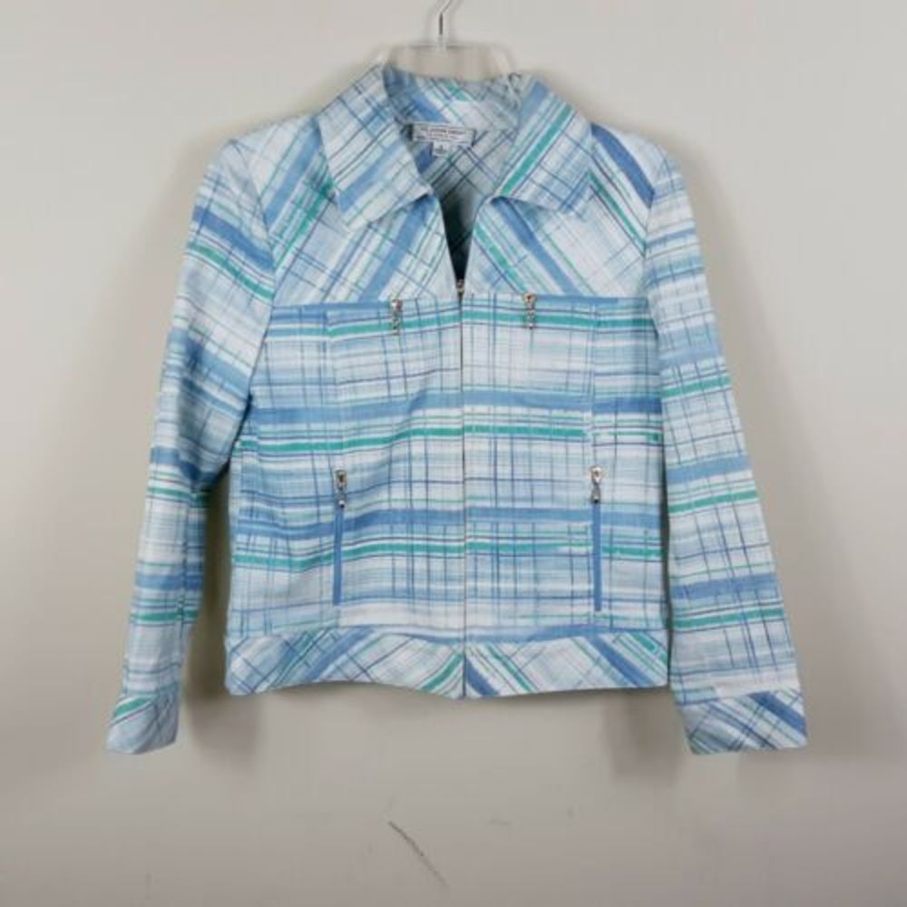 St.John Sport  Zip Up Soft Denim Jacket Sm…